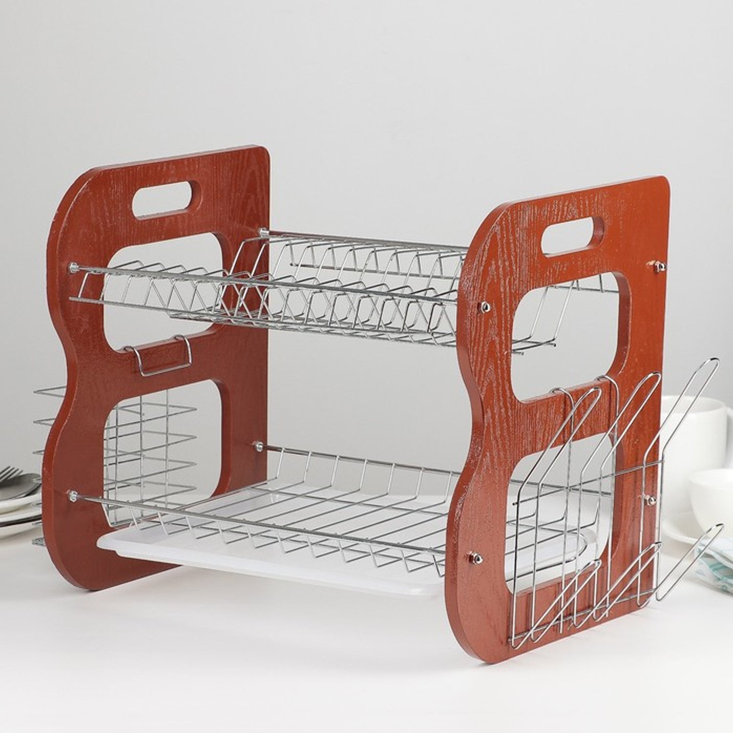 7666 Dish Drying Rack 2 Tier Attractive Design Rack For Kitchen Use DeoDap 7666 Dish Drying Rack 2 Tier Attractive Design Rack For Kitchen Use DeoDap